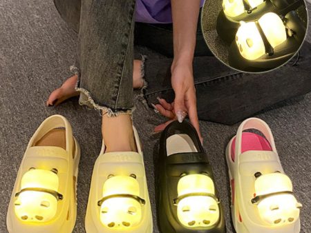 2024 Cute Slipper With Panda Lamp Summer Sandales Femme Light Funny Woman Slippers Shoes Women Online now