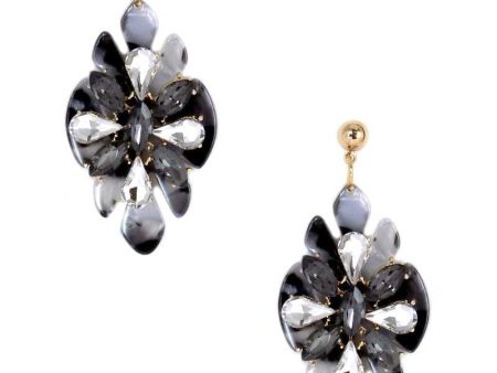 Acetate Rhinestone Flower Dangle Earring Online