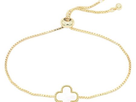 Metal Clover Charm Adjustable Bracelet Hot on Sale