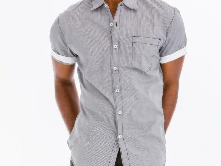 Men s Casual Short Sleeve Solid Shirts Sale