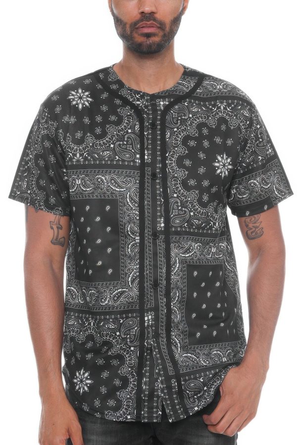 Bandana Print Baseball Jersey Online Sale