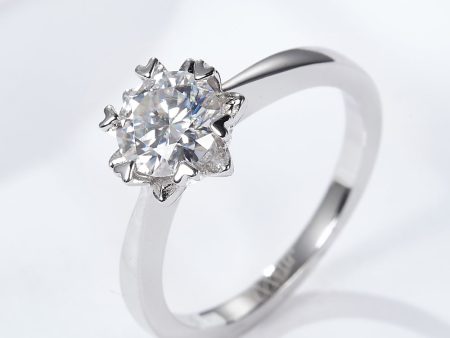 925 Sterling Silver Solitaire Moissanite Ring Cheap