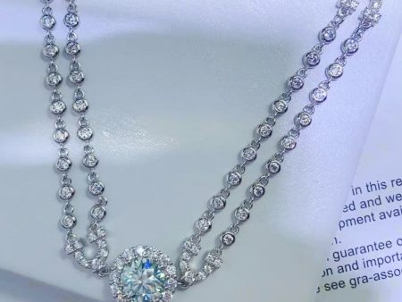 2 Carat Moissanite Double-Layered Bracelet For Sale