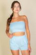 Simple Solid Color Tube Top And Shorts Two Piece Set Online Hot Sale