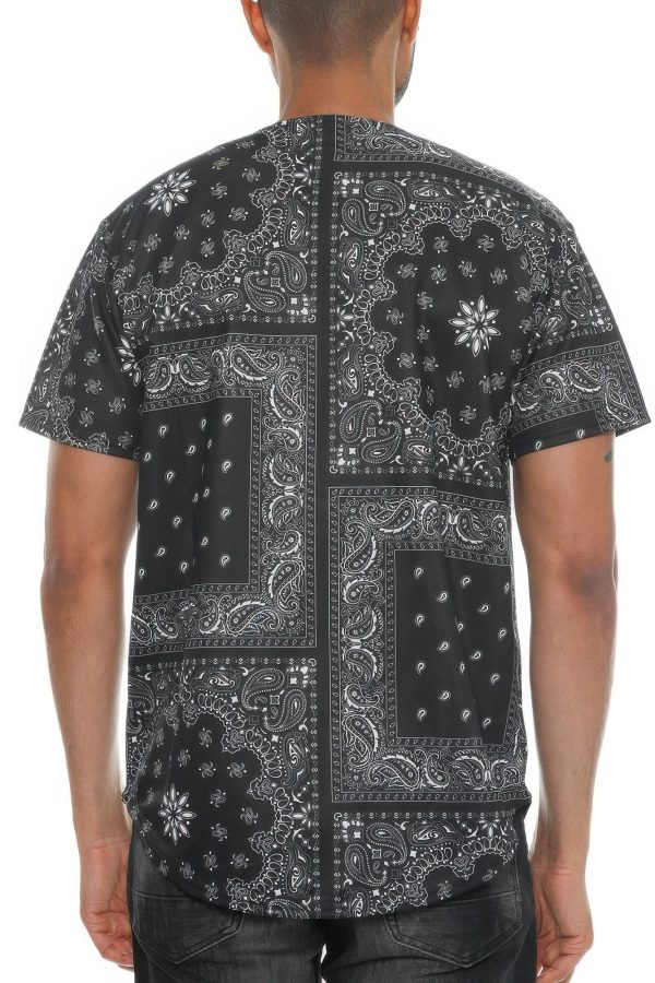 Bandana Print Baseball Jersey Online Sale