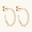 Inlaid Moissanite 925 Sterling Silver C-Hoop Earrings Supply