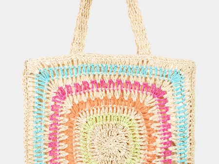 Fame Rainbow Crochet Knit Tote Bag Sale