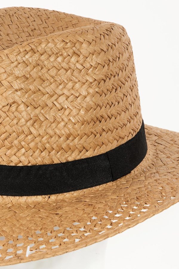 Fame Basket Weave Straw Sun Hat Hot on Sale