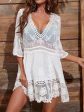 Lace Detail Plunge Cover-Up Dress Online Hot Sale